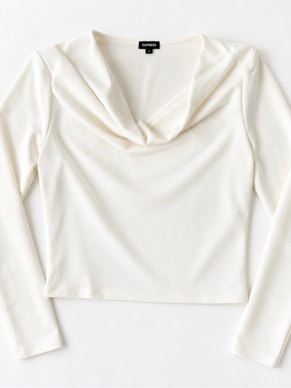Express White Cowl Neck Long Sleeve Top NWT Size Small